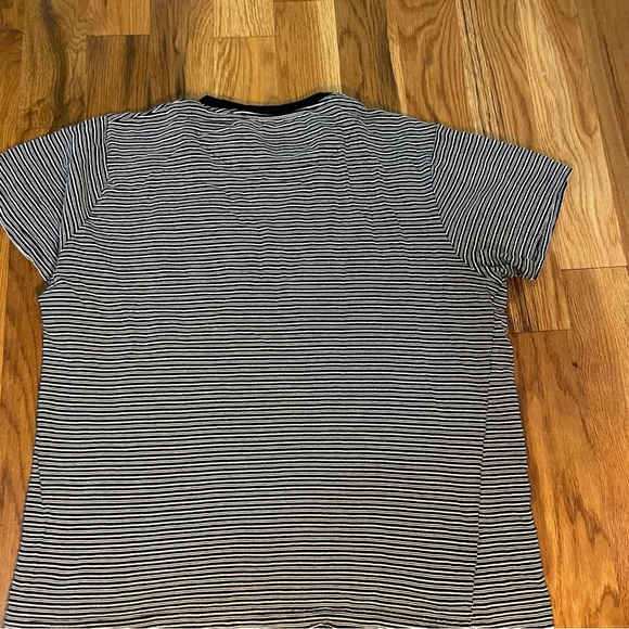 DENIM & FLOWER STRIPED POCKET TEE - Picture 3 of 5